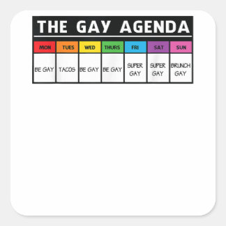 The Gay Agenda - LGBT Pride  Square Sticker