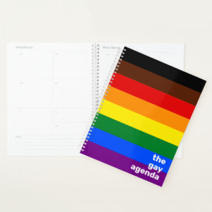 "The gay agenda" Philadelphia ride flag Planner