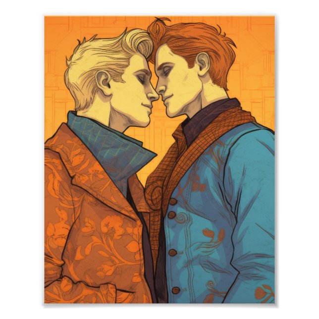 The Gay Men in Love Ardent Gay Love Photo Print (Front)