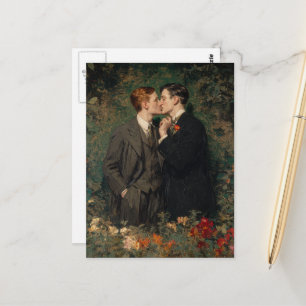 The Gay Men Kissing in a Garden Postcard
