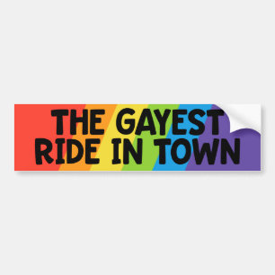 The Gayest Ride In Town Gay Pride LGBTQ Bumper Sticker