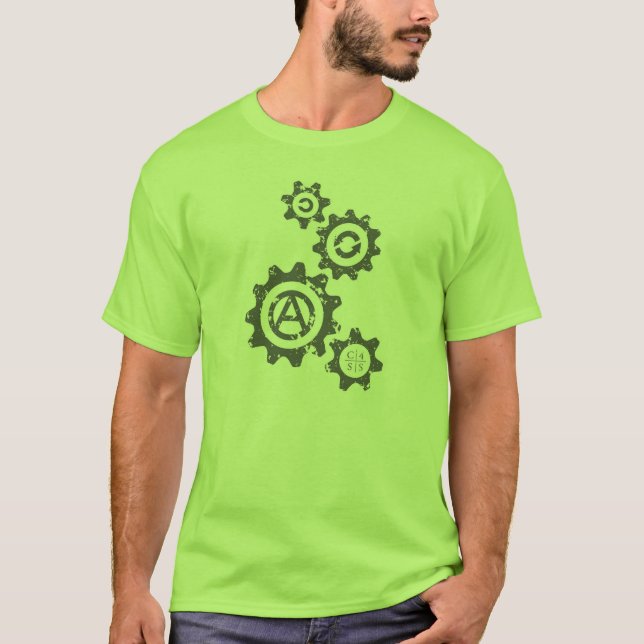 The Gears are Turning Towards C4SS (Distressed) T-Shirt (Front)