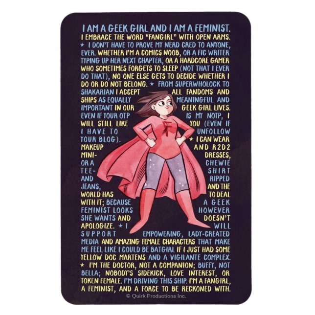 The Geek Girl’s Litany for Feminism Magnet (Vertical)