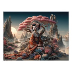 The geisha and the coral tree photo print