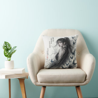 The Geisha Blossom – Timeless Japanese Elegance Cushion