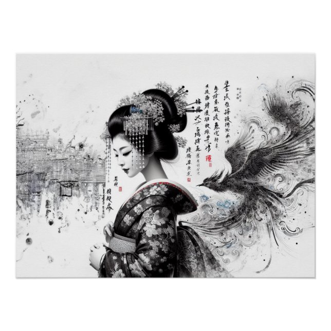 The geisha in black ink poster (Front)