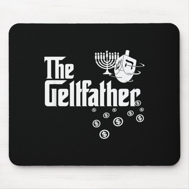 The Geltfather Hanukkah Gelt Dreidel Jewish Dad Me Mouse Mat (Front)