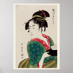 The Gentle Gaze Japanese Ukiyo-e Geisha Print