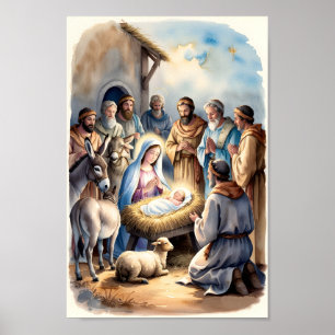 The Gentle Nativity Christian Wall Art Print