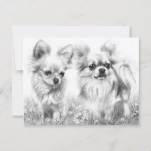 The Gentle Pair - Hand Painted Chihuahua Postcard