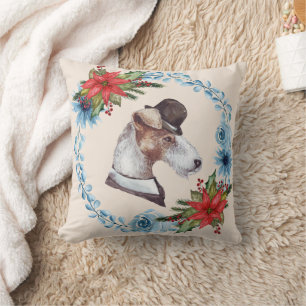 The Gentleman Airedale Holiday Cushion