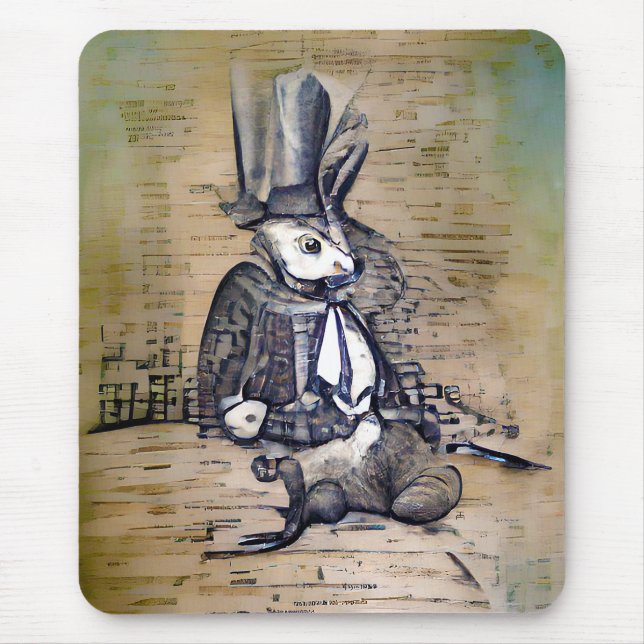 The Gentleman Rabbit  Mouse Mat (Front)