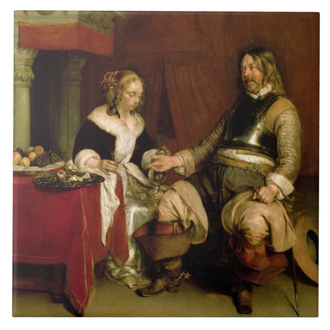 The Gentleman Soldier (oil on canvas) Tile (Front)