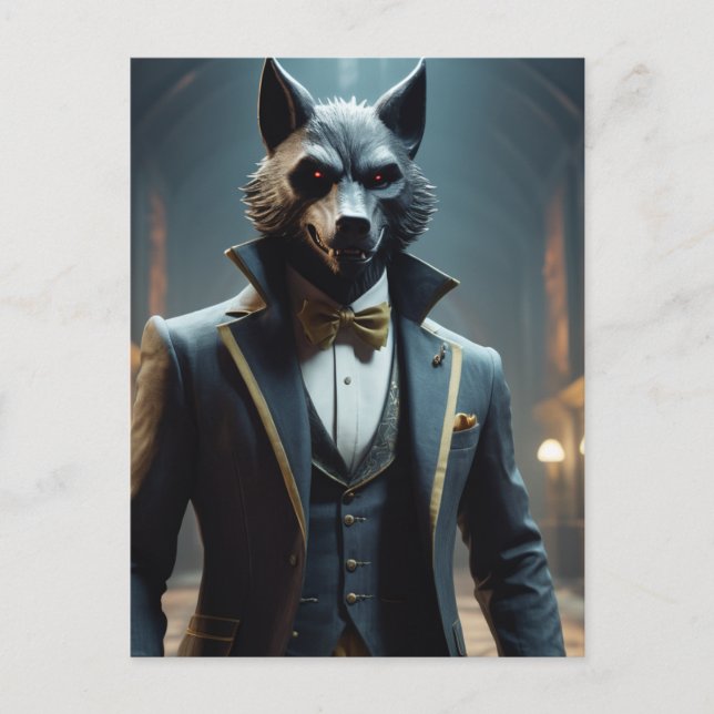 The Gentleman Wolf Postcard (Front)