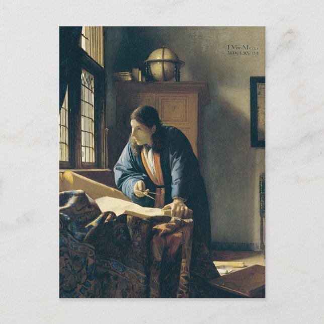 The Geographer by Johannes Vermeer Postcard (Front)