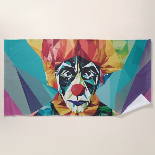 the Geometric Clown Beach Towel (Front)