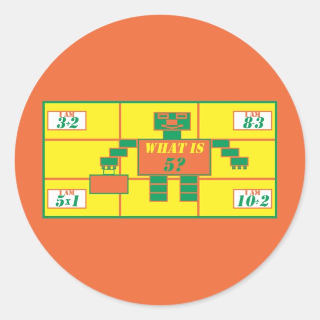 The Geometrics-Sticker-Rectangle-Age 5 Classic Round Sticker (Front)