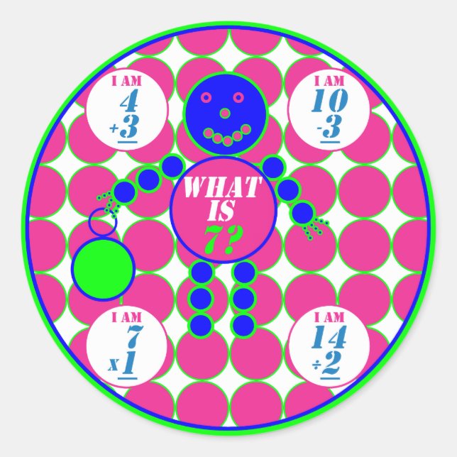 The Geometrics-Stickers-Circle-Age 7 Classic Round Sticker (Front)