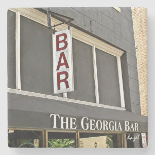The Georgia Bar Athens Georgia Marble Coaster. Stone Coaster