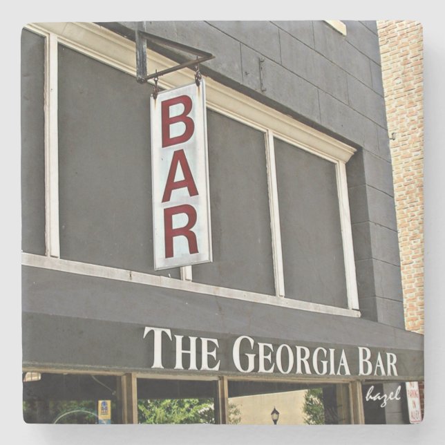 The Georgia Bar Athens Georgia Marble Coaster. Stone Coaster (Front)