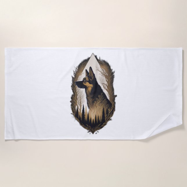 The German Shepherd 003  Beach Towel (Front)