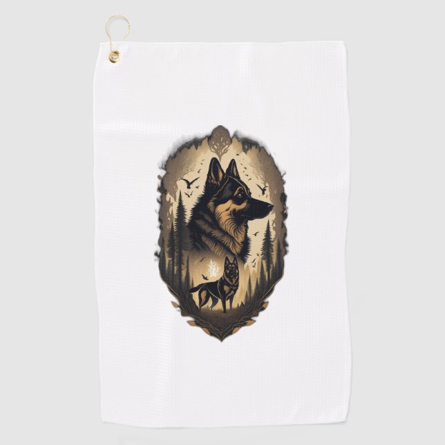 The German Shepherd 005  Golf Towel (Front)