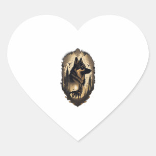 The German Shepherd 005 Heart Sticker