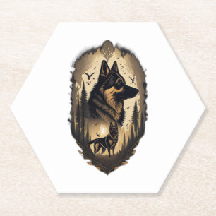 The German Shepherd 005  Paper Coaster