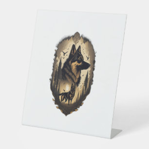 The German Shepherd 005 Pedestal Sign