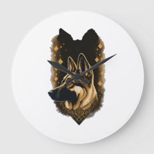 The German Shepherd 011 Large Clock