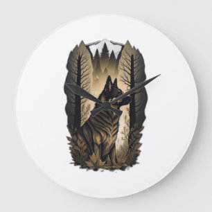 The German Shepherd 013  Large Clock