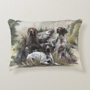 The German Shorthaired Pointer or Deutsch Kurzhaar Decorative Cushion