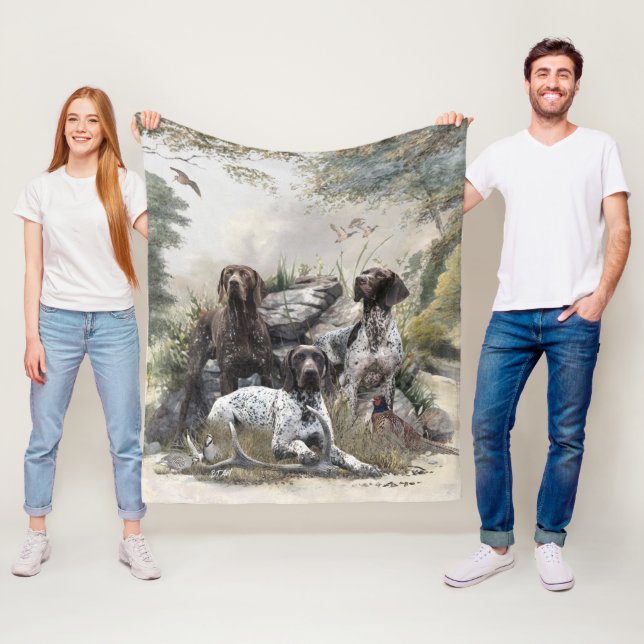 The German Shorthaired Pointer or Deutsch Kurzhaar Fleece Blanket (In Situ)