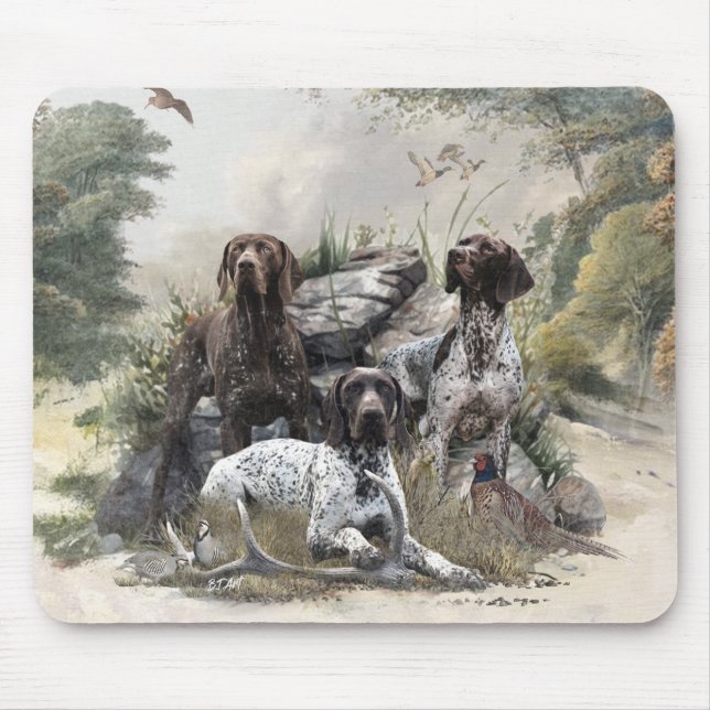 The German Shorthaired Pointer or Deutsch Kurzhaar Mouse Mat (Front)