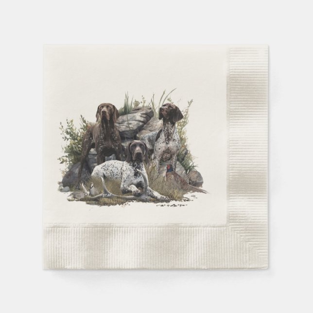 The German Shorthaired Pointer or Deutsch Kurzhaar Napkin (Front)