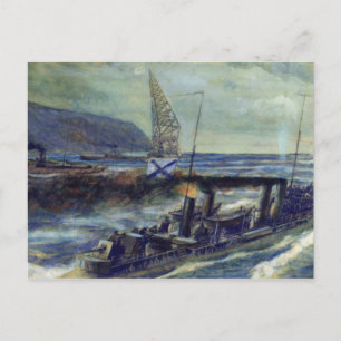 The German u-boat U 56 sunk by Grozovoi Postcard