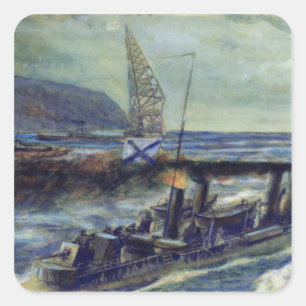 The German u-boat U 56 sunk by Grozovoi Square Sticker