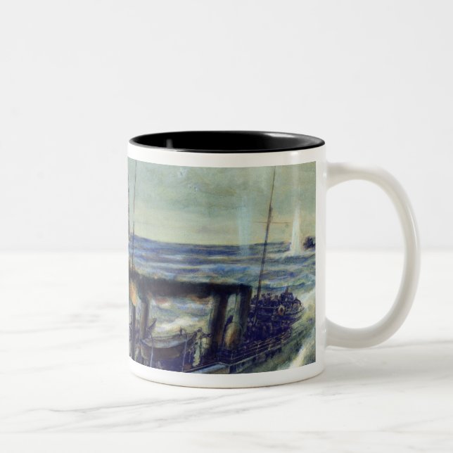 The German u-boat U 56 sunk by Grozovoi Two-Tone Coffee Mug (Right)