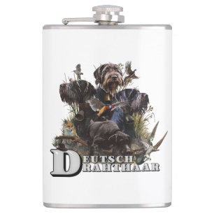 The German Wirehaired Pointer Hip Flask
