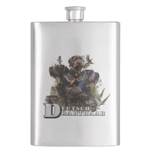 The German Wirehaired Pointer Hip Flask