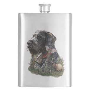 The German Wirehaired Pointer Hip Flask