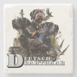 The German Wirehaired Pointer Stone Coaster