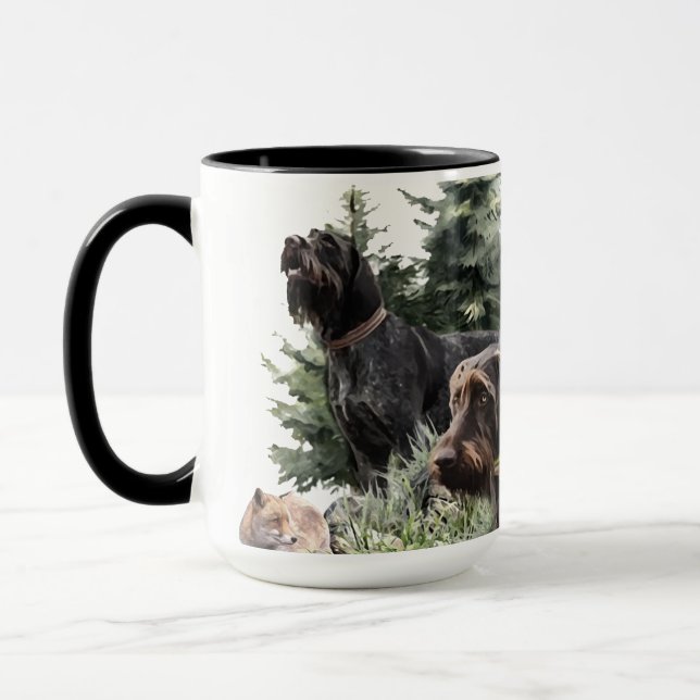 The German Wirehaired Pointers, Art Mug (Left)