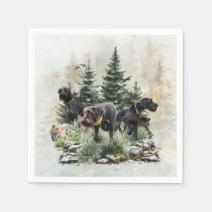 The German Wirehaired Pointers, Art Napkin