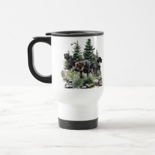 The German Wirehaired Pointers, Art Travel Mug