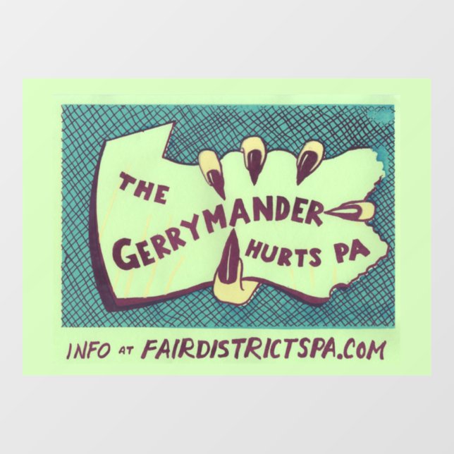 The Gerrymander Hurts PA Cling Art (Sheet)