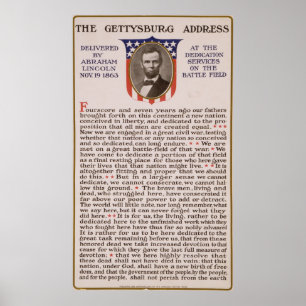 The Gettysburg Address by Abraham Lincoln 1863 Poster