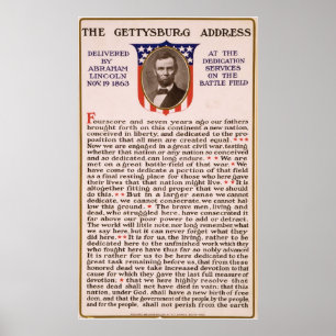 The Gettysburg Address by Abraham Lincoln 1863 Poster