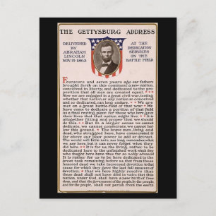 The Gettysburg Address Obama Inauguration Theme Postcard