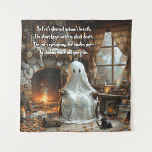 The Ghost at Ember Hollow Halloween Tapestry